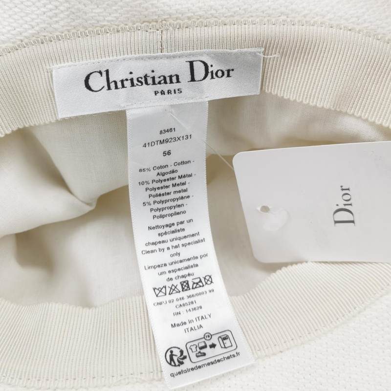 Dior 蝴蝶刺绣字母 Logo 渔夫帽